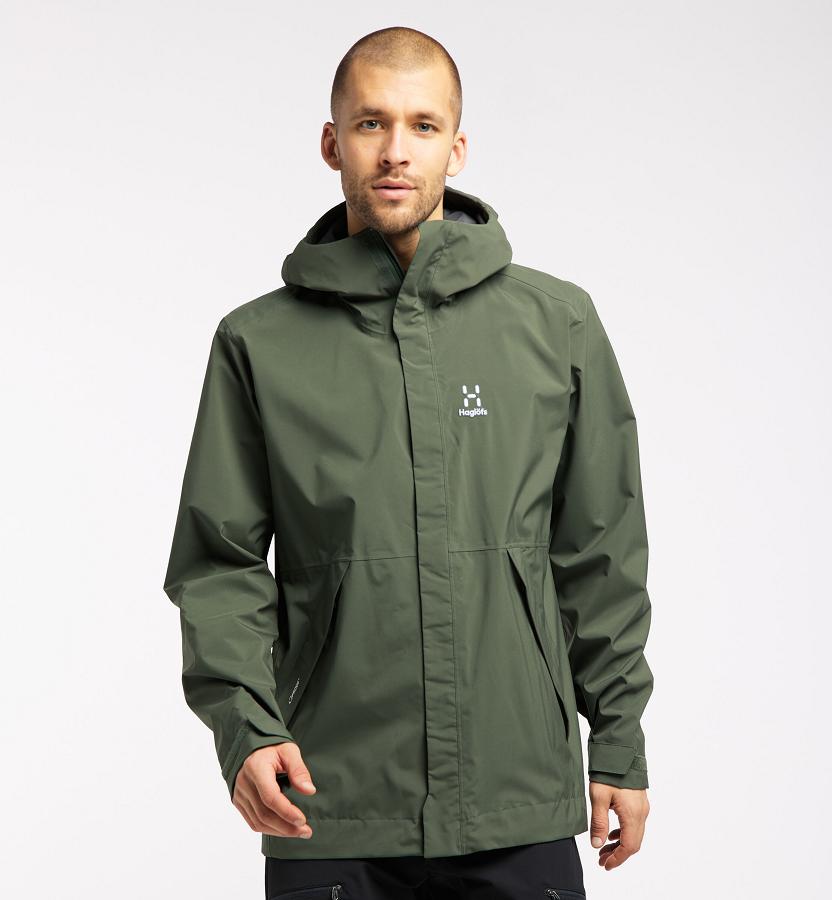 Haglöfs Mens Tjärn Waterproof Jacket Dark Green New Zealand 21458PBCD